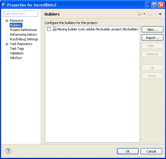 Screenshot of Eclipse's "Properties" dialog